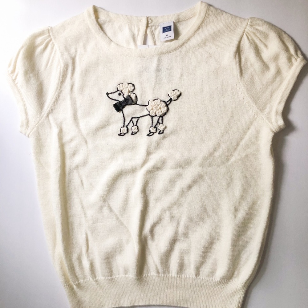 Janie and Jack Girls Poodle Sweater Tee size 6